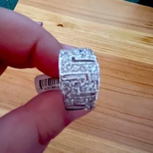 Sterling silver Greek key ring size 7